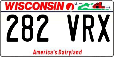 WI license plate 282VRX