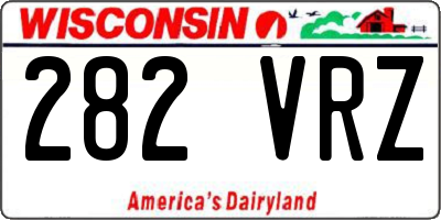 WI license plate 282VRZ
