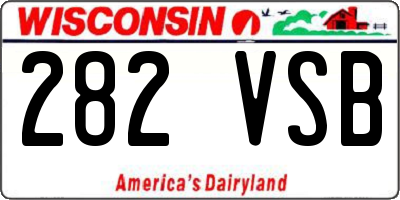 WI license plate 282VSB