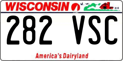 WI license plate 282VSC
