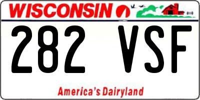WI license plate 282VSF