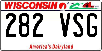 WI license plate 282VSG