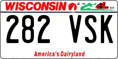 WI license plate 282VSK