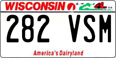 WI license plate 282VSM