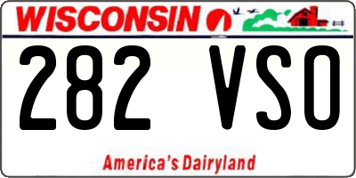 WI license plate 282VSO