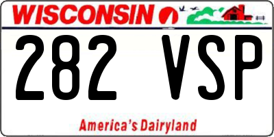 WI license plate 282VSP
