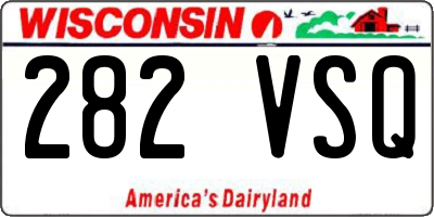 WI license plate 282VSQ