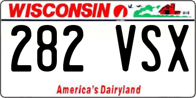 WI license plate 282VSX