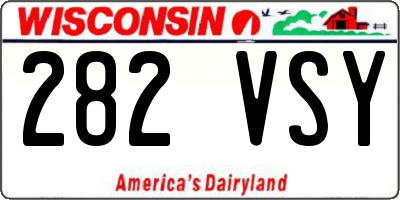 WI license plate 282VSY