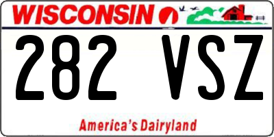 WI license plate 282VSZ