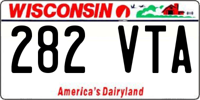 WI license plate 282VTA