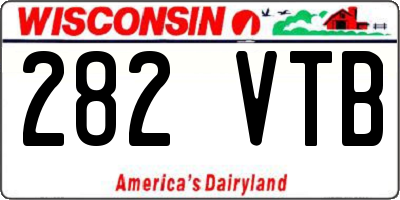 WI license plate 282VTB