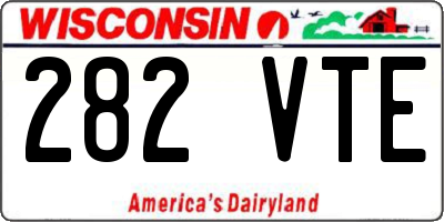 WI license plate 282VTE