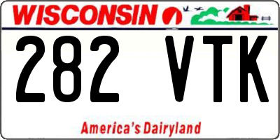 WI license plate 282VTK