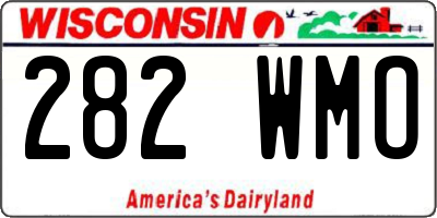 WI license plate 282WMO