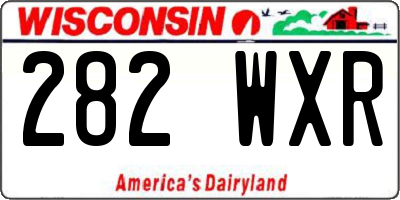 WI license plate 282WXR