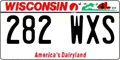 WI license plate 282WXS