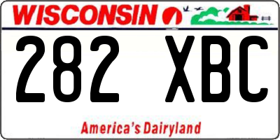 WI license plate 282XBC