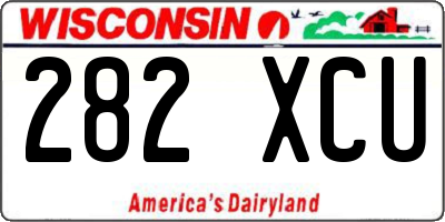 WI license plate 282XCU