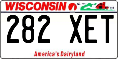 WI license plate 282XET