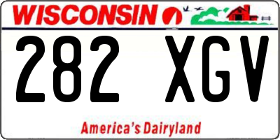 WI license plate 282XGV