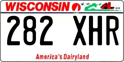 WI license plate 282XHR