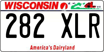 WI license plate 282XLR