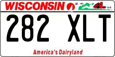 WI license plate 282XLT