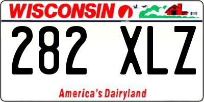 WI license plate 282XLZ