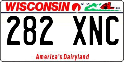 WI license plate 282XNC