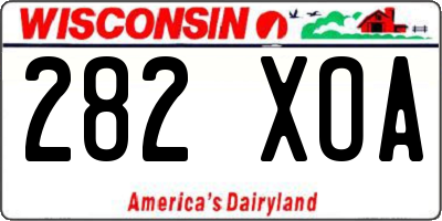 WI license plate 282XOA