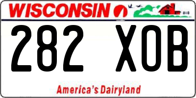 WI license plate 282XOB