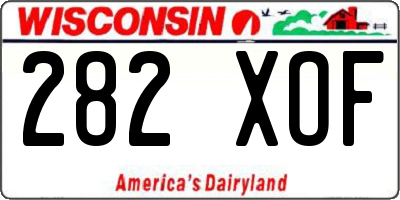 WI license plate 282XOF