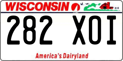 WI license plate 282XOI