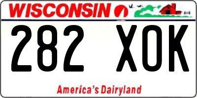 WI license plate 282XOK