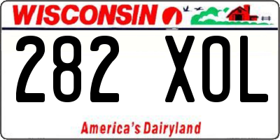 WI license plate 282XOL