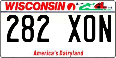 WI license plate 282XON