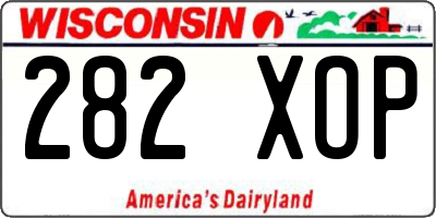 WI license plate 282XOP