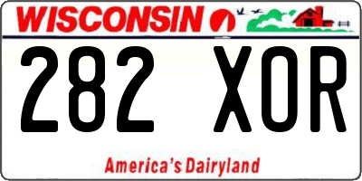 WI license plate 282XOR