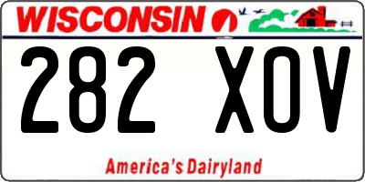 WI license plate 282XOV