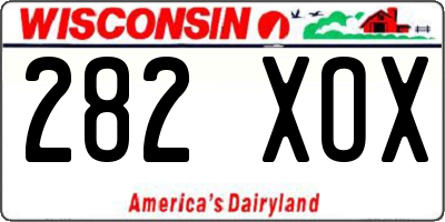 WI license plate 282XOX