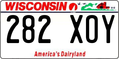 WI license plate 282XOY