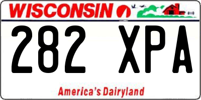 WI license plate 282XPA