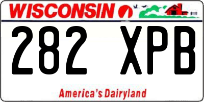 WI license plate 282XPB