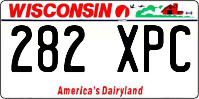 WI license plate 282XPC