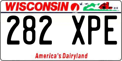 WI license plate 282XPE