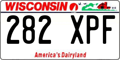 WI license plate 282XPF