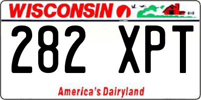 WI license plate 282XPT
