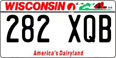 WI license plate 282XQB