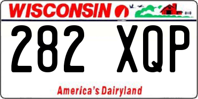 WI license plate 282XQP